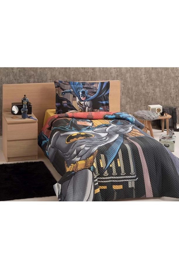 Kapitoneli Lisanslı Tek Kişilik Nevresim Takımı Complete Set-batman Yellow Sarı - 1
