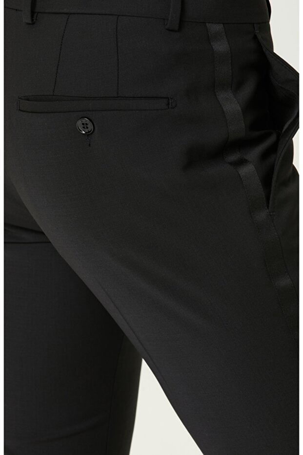 Siyah Yün Smokin Pantolonu - 4