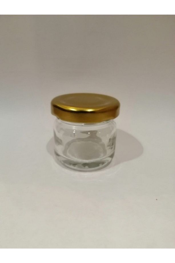 29cc Şeffaf Cam Sarı Kapak Kavanoz,mini Kavanoz,bal Kavanozu,süs Kavanozu,100 Adet - 1