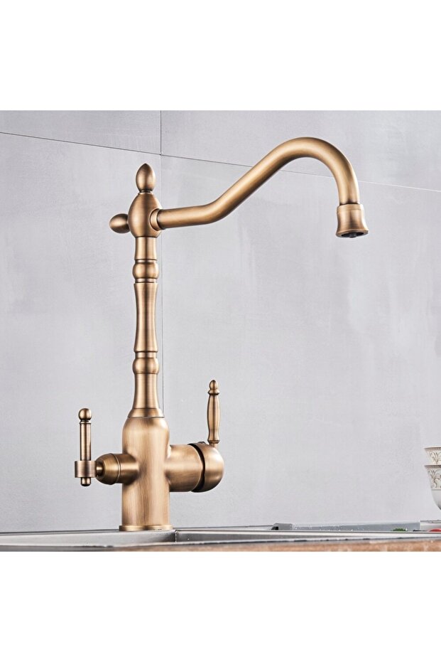 Kitchen Sink Faucet with Dual Flow Water Purification Outlet New Design Matte Antique
