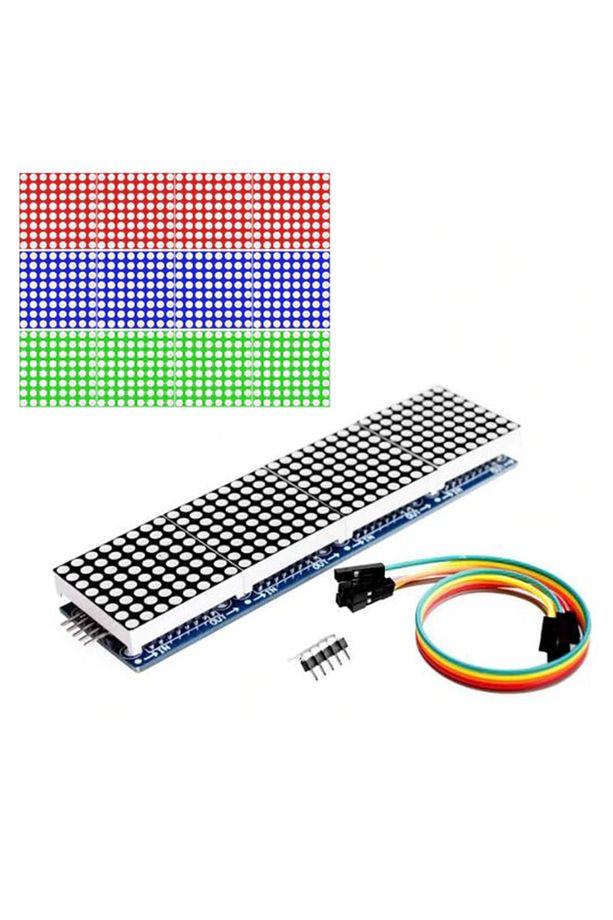 Max7219 4 Adet 8x8 64 Nokta Led Matrix Modül Dot Matrix 5v Ortak Katot Led Ekran Saat - 2