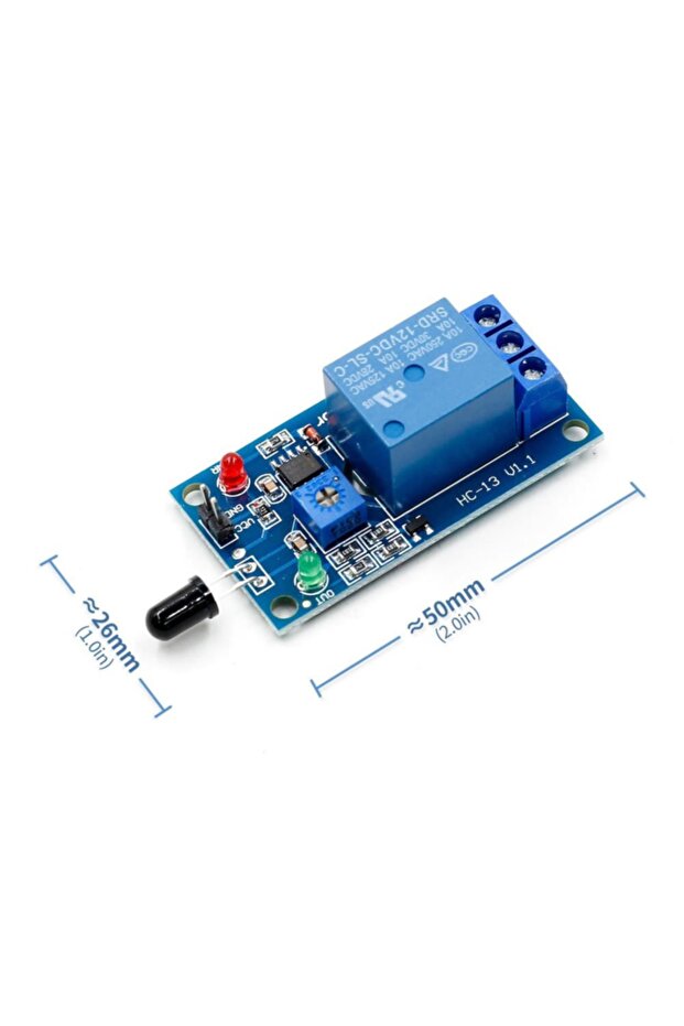 12v Röleli Alev Ateş Algılama Sensör Modülü Yangın Alarmı 80cm - 2