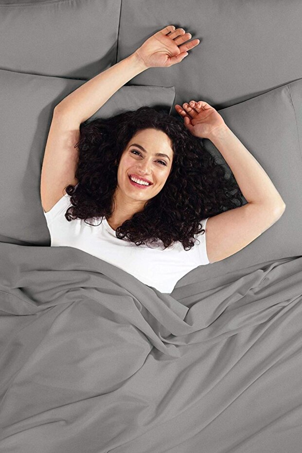Single 100x200 Elastic Sheet Set-grey - 2