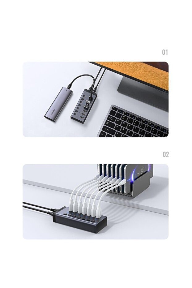 7 Portlu Usb 3.0 Hub Çoklayıcı Ve Şarj Istasyonu - 4