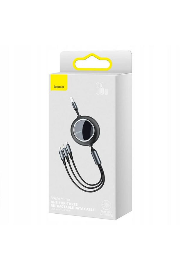 Ally Baseus 66w Makaralı 3in1 Type-c + Lightning + Micro Usb Kablo Hızlı Şarj Kablosu - 8