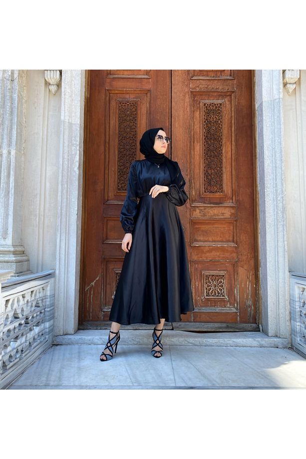 Siyah Aura Elbise - 2