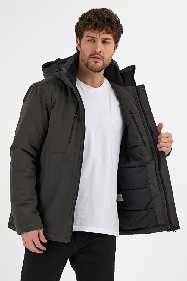 Erkek H Winter Jacket M - Antrasit - 2