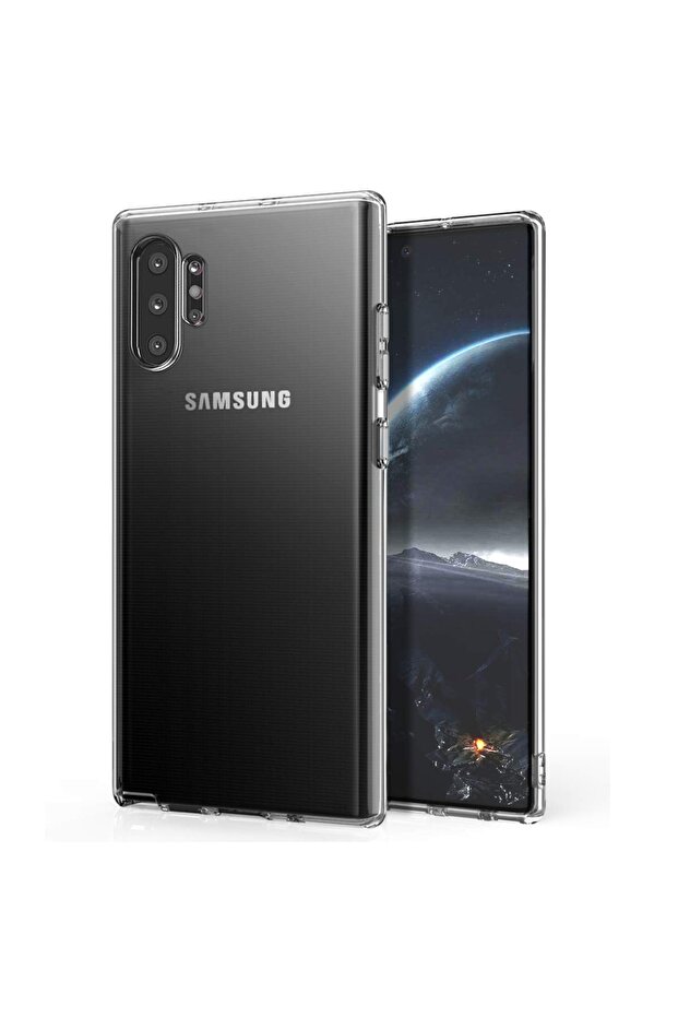 Samsung Galaxy Note 10 Plus Kılıf Transparent Soft Beyaz - 1