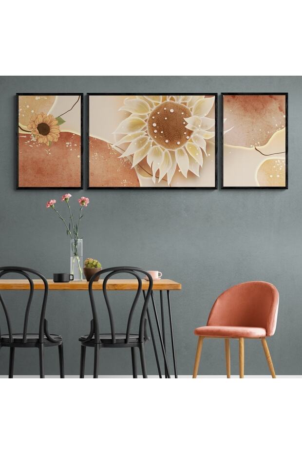 Ay Çiçeği Ahşap Tablo Seti - 2