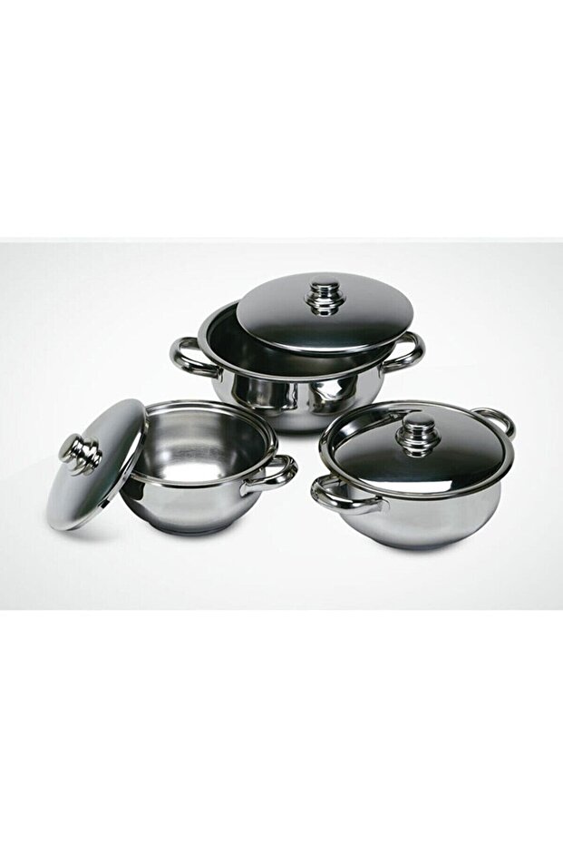Gülsan Mercan 6 Piece Steel Pot Set with Steel Lid