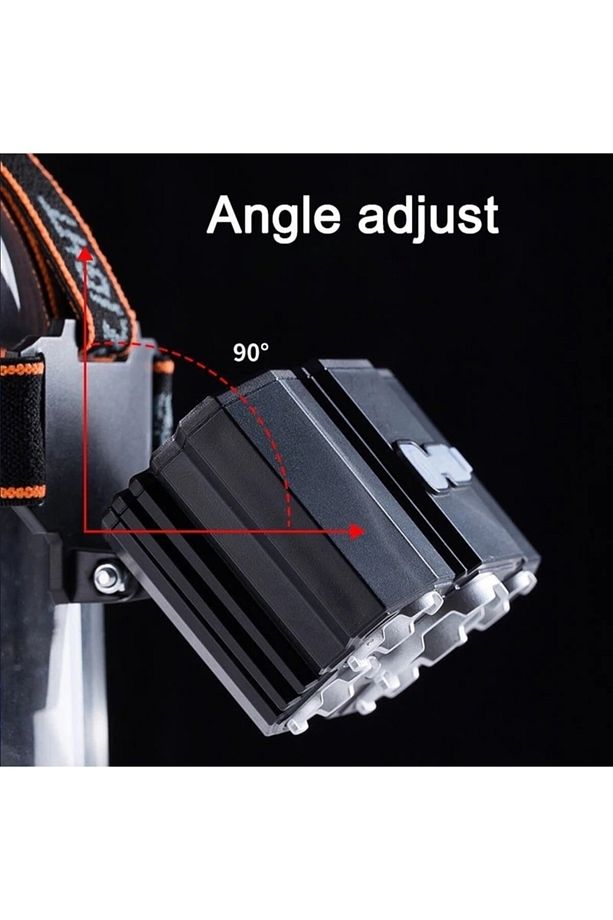 150w Ultra Güçlü Led Şarjlı 5 Led 5x Cree Led Kafa Feneri Avcı Feneri Balıkçı Kamp Feneri 5baslikli - 6