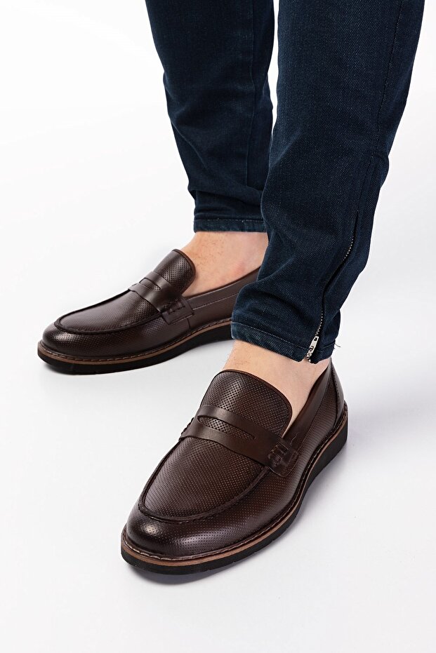 Genuine Leather Laceless 2 Color Loafer Men's Leather Shoes