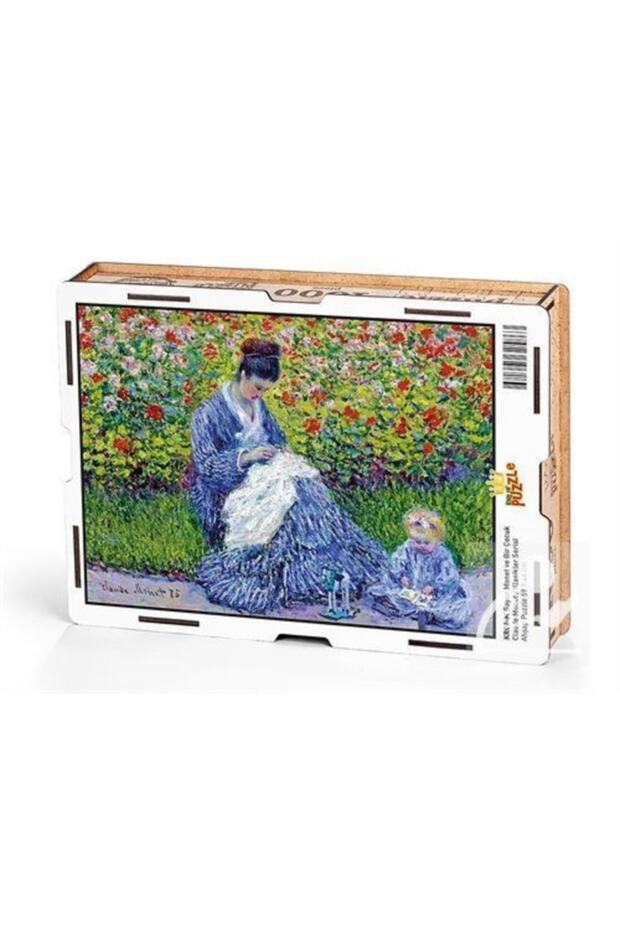 Bayan Monet Ve Bir Çocuk - Claude Monet Ahşap Puzzle 1000 Parça - 1
