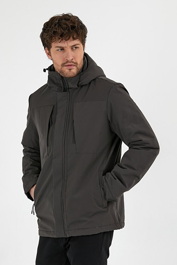 Erkek H Winter Jacket M - Antrasit - 5
