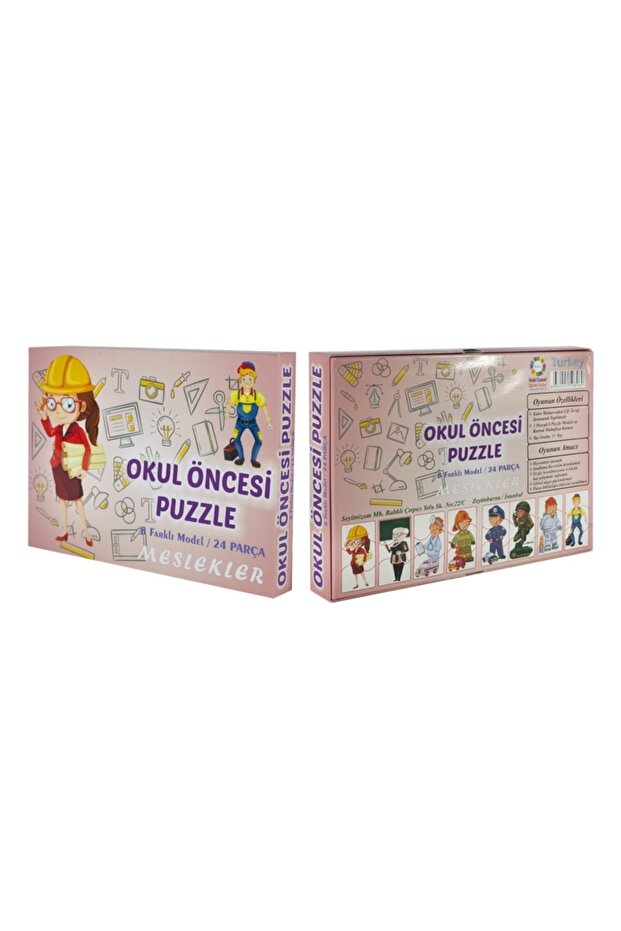 Okul Öncesi Meslekler 8 Farklı Model 24 Parçalı Puzzle - 1