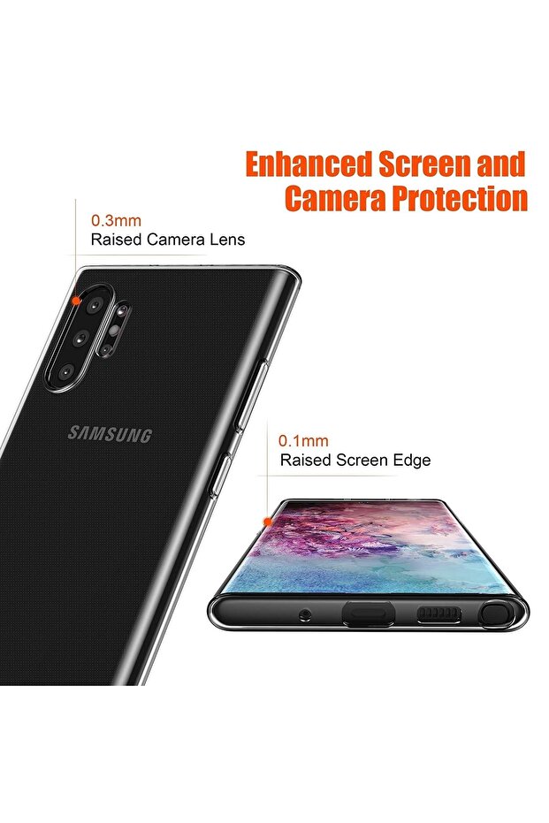 Samsung Galaxy Note 10 Plus Kılıf Transparent Soft Beyaz - 4