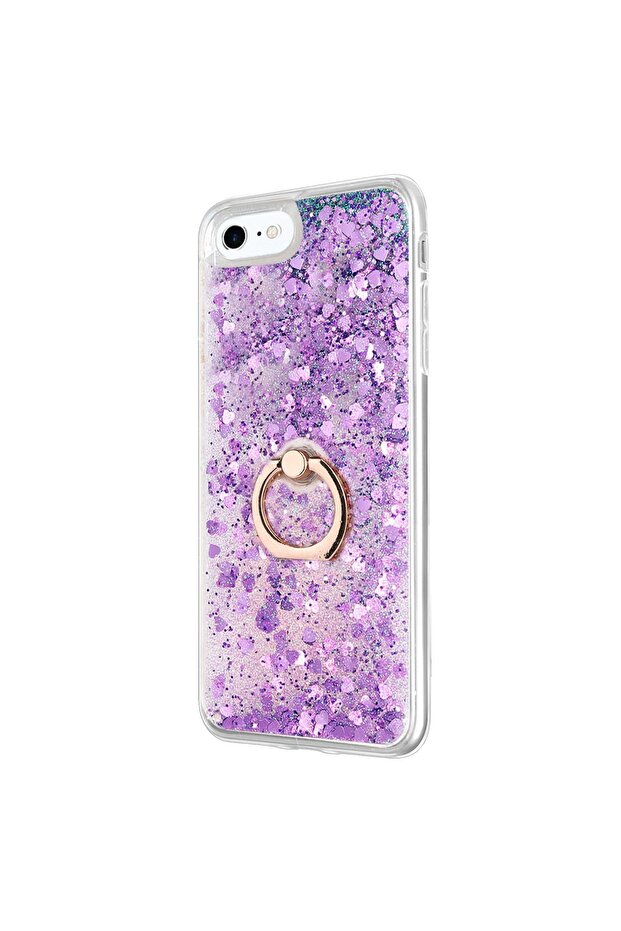 Iphone 6s Plus Uyumlu Mor Glitter Liquid Holder Kılıf - 2