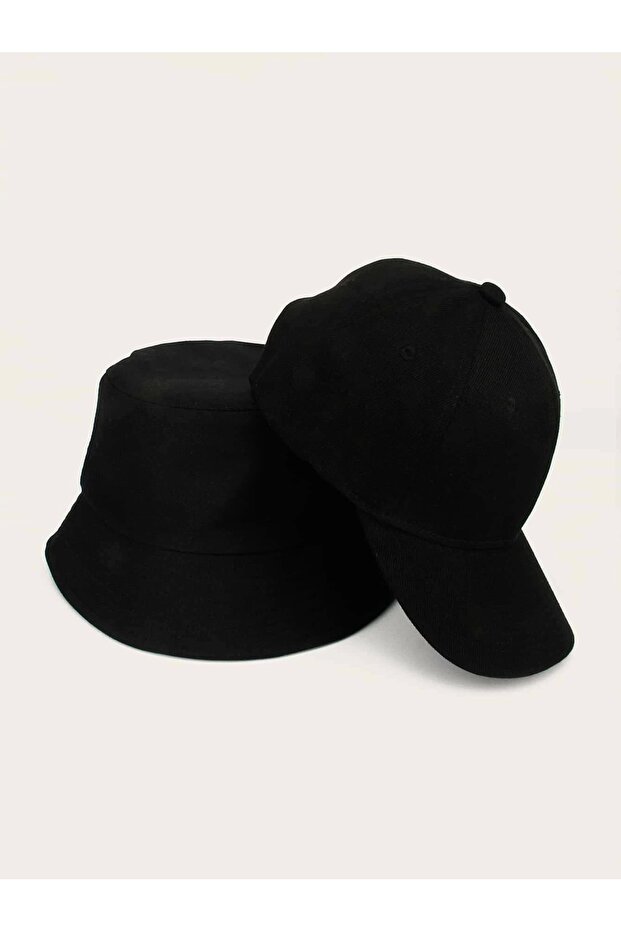 Bucket Ve Basic Cap Ikili Set Unisex - 2