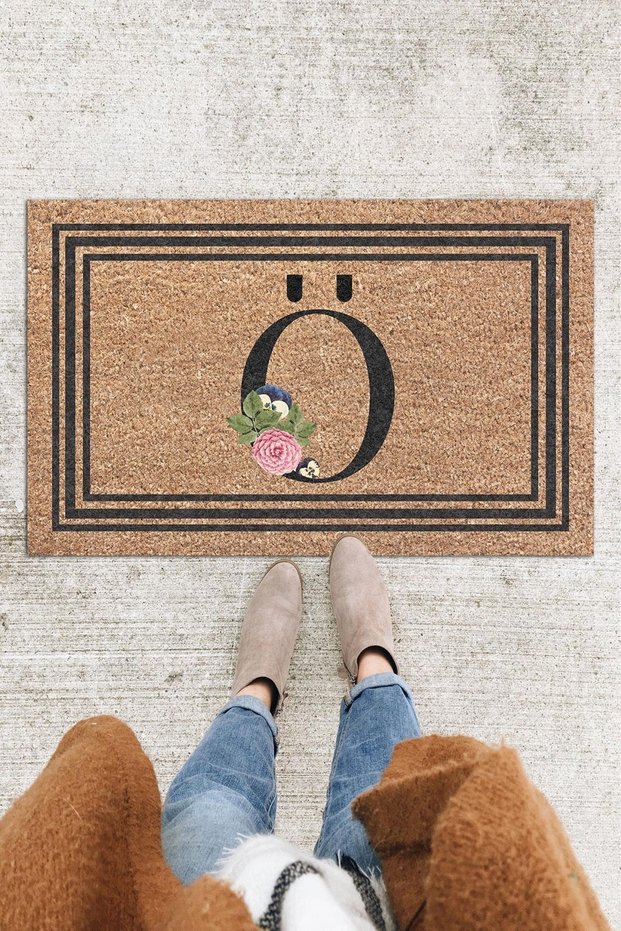 Letter Printed Door Mat Decorative Outdoor Doormat Home Interior Doormat Letter O