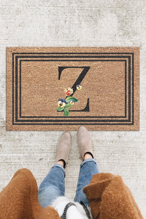 Letter Printed Door Front Mat Decorative Outdoor Doormat Home Interior Doormat Letter Z