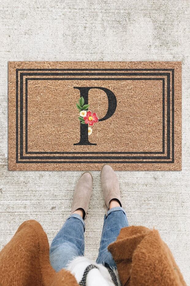 Letter Printed Door Front Mat Decorative Outdoor Doormat Home Interior Doormat Letter P
