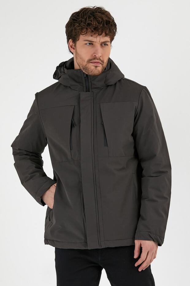 Erkek H Winter Jacket M - Antrasit - 4