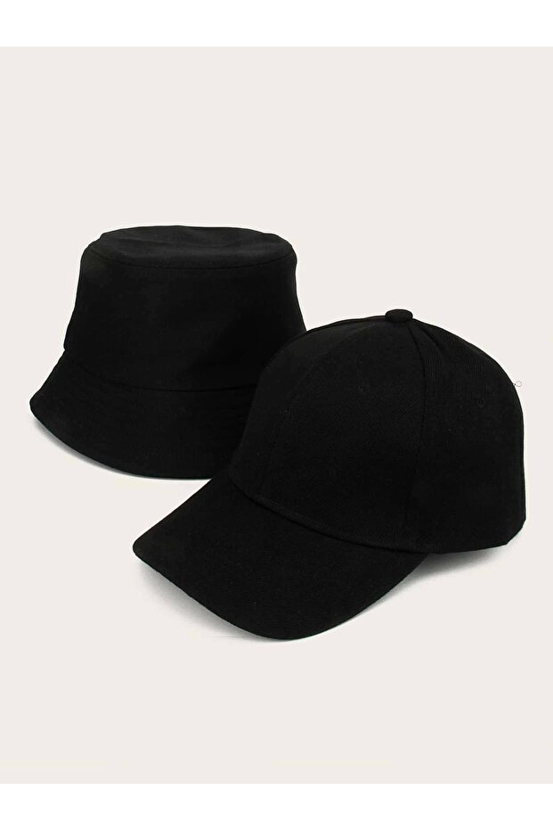 Bucket Ve Basic Cap Ikili Set Unisex - 1