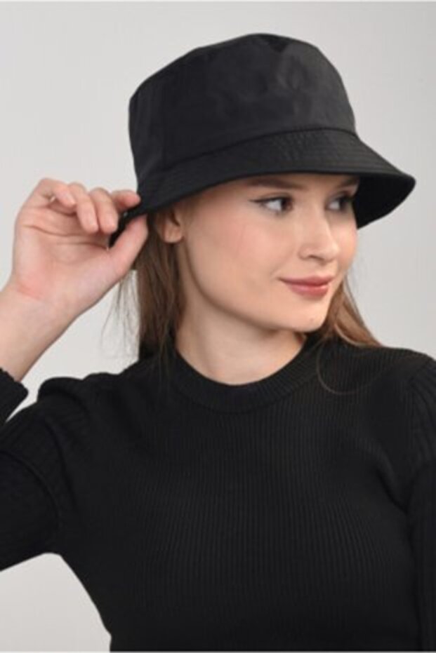 قبعة دلو الصيف السوداء - 2
