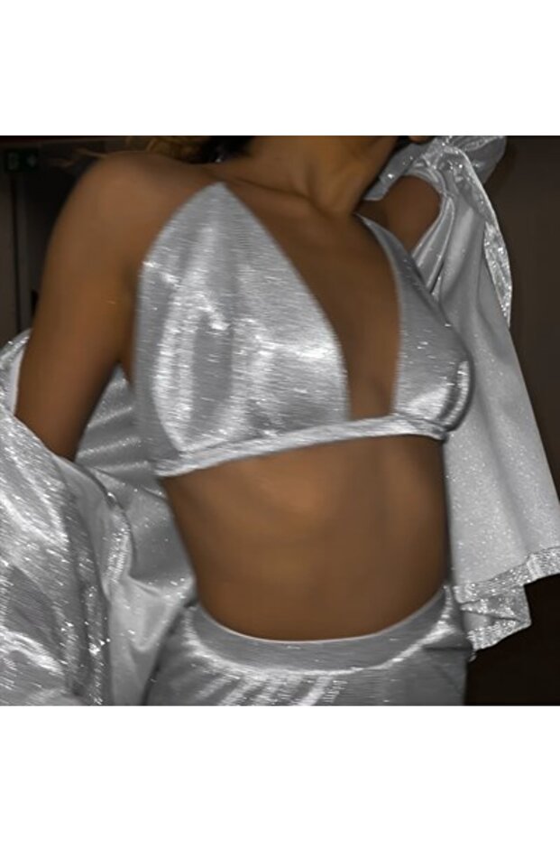 Özel Tasarım Beyaz Simli Bralet - 3