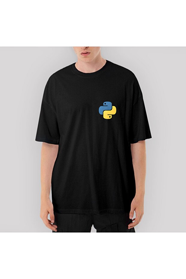 Μαύρο μπλουζάκι Python Developer oversized - 1