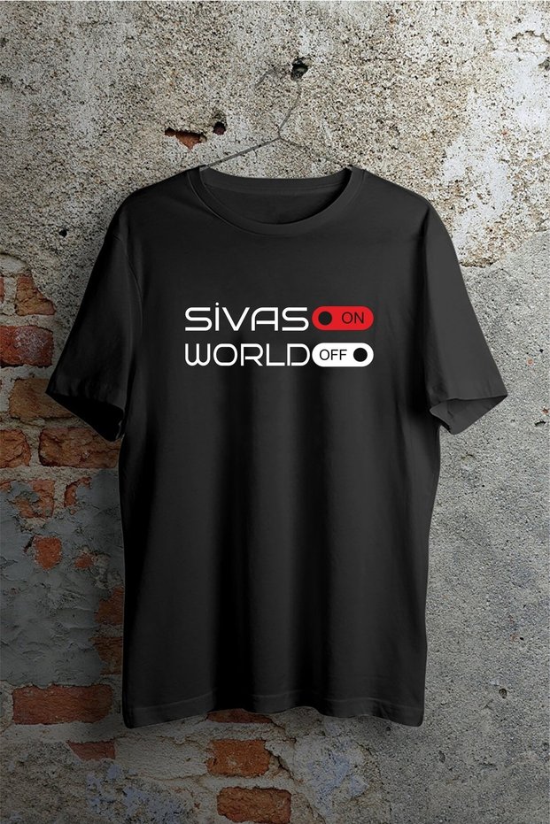 Sivas On World Off Printed Unisex Black Tshirt