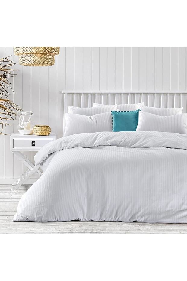 Cotton Striped Double Duvet Cover Set - 100% Cotton, 200*220