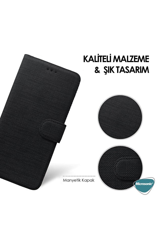 Iphone 6s Kılıf Fabric Book Wallet Gri - 4