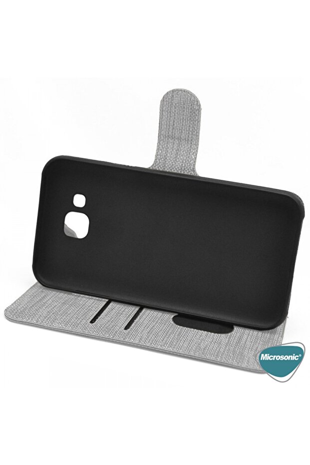 Iphone 6s Kılıf Fabric Book Wallet Gri - 5