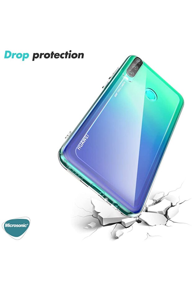 P40 Lite E Kılıf Transparent Soft Beyaz - 4