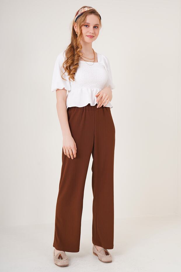 6543 Knitted Trousers - Brown
