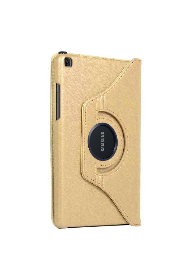 Galaxy Tab A7 T500 Kılıf 360 Rotating Stand Deri Gold - 2