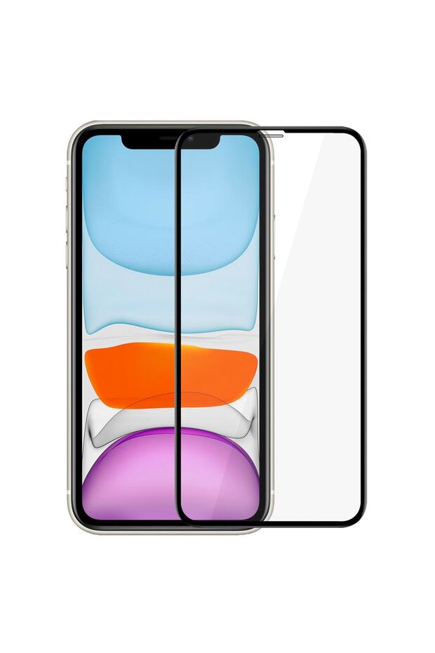 Iphone 11 (6.1'') Tam Kaplayan Temperli Cam Microsonic Ekran Koruyucu Siyah - 1