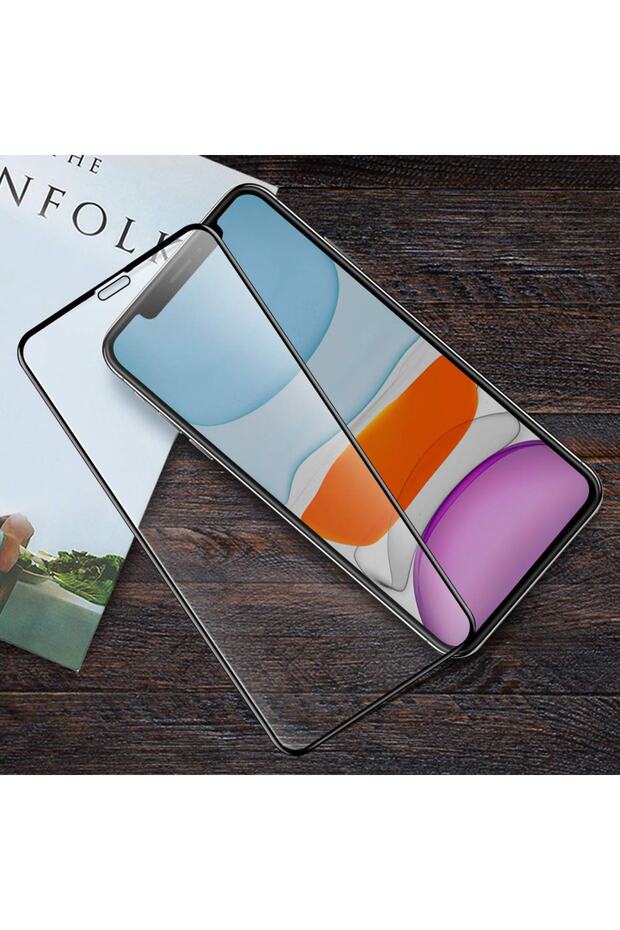 Iphone 11 (6.1'') Tam Kaplayan Temperli Cam Microsonic Ekran Koruyucu Siyah - 4