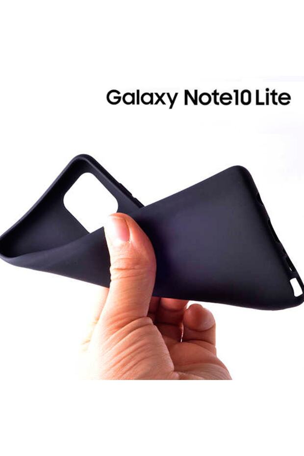 Matte Silicone Galaxy Note 10 Lite Kılıf Siyah - 3