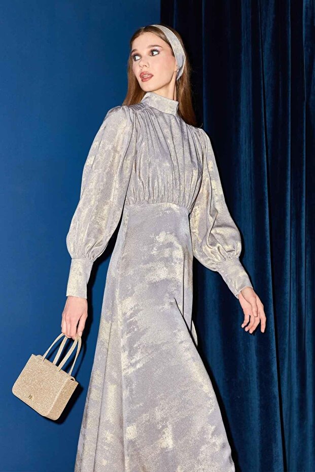 Glitzerndes Abendkleid Silber - 1