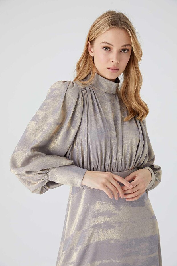 Glitzerndes Abendkleid Silber - 2