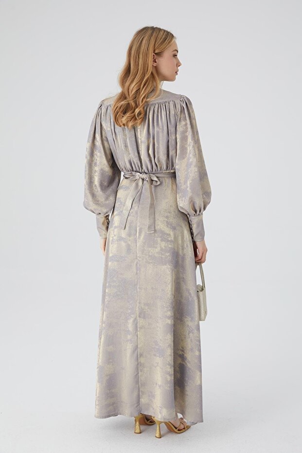 Glitzerndes Abendkleid Silber - 8