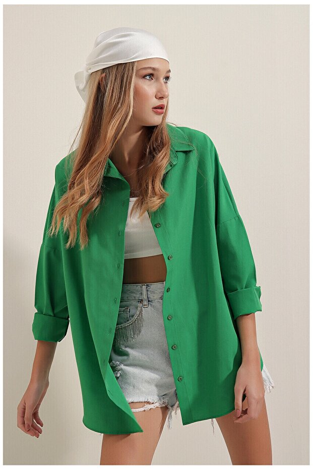 Oversize Long Basic Shirt - 2