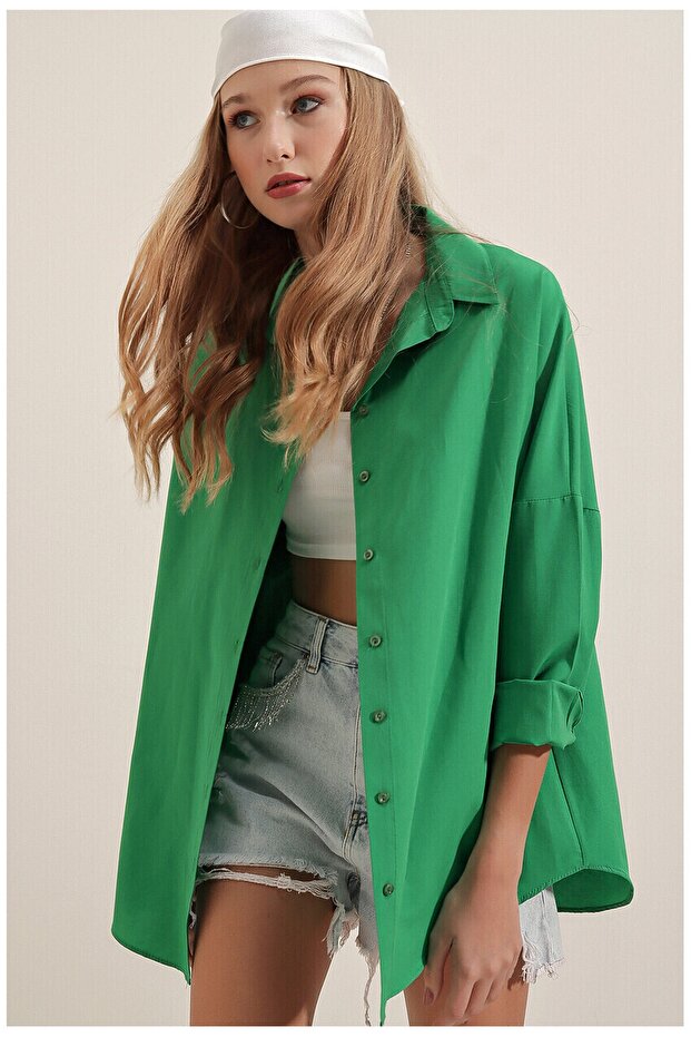 Oversize Long Basic Shirt - 1