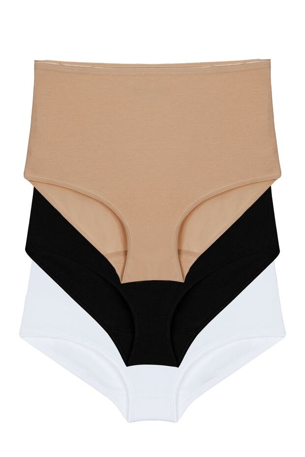 3-Piece Women's Mixed Color Modal Soft Breathable High Waist Panties