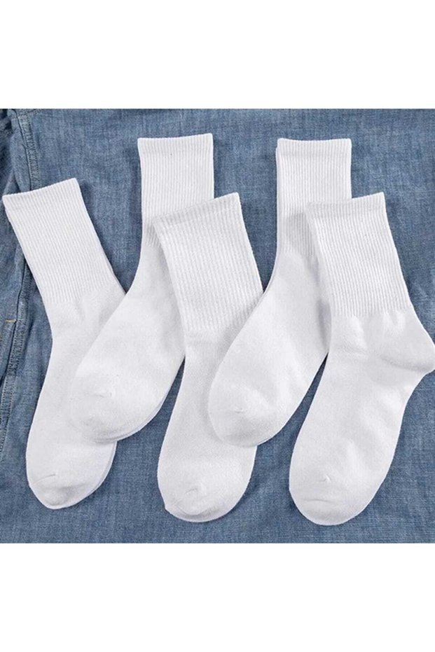 3 Pairs Unisex Plain White Sports Socks For Men And Women Sports Socks College Socks
