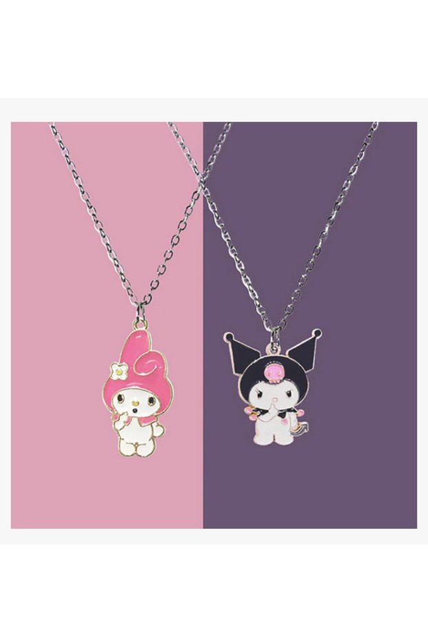 Kawaii Fantasy Magic My Melody And Kuromi Bff Couple Necklace