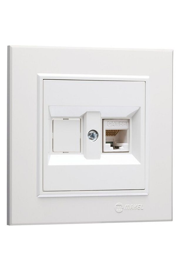 Karea Beyaz Data Prizi(cat6-rj45 Jaklı)+tekli Çerçeve - 1