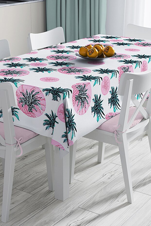 Modern Palm Patterned Digital Printed Tablecloth - 1